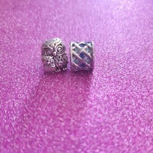 Blue crystal& owl momma charm pandora size